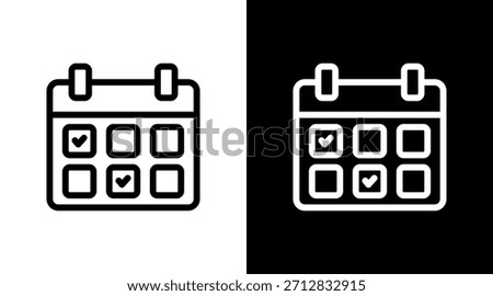 Calendar With Icon Set Design