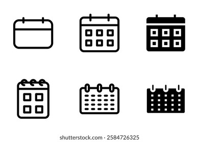 calendar icon set design template