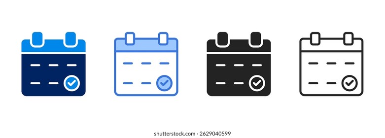 Calendar Icon Set Different Style Collection