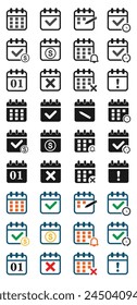 conjunto de iconos de calendario, diversos diseños para las necesidades gráficas. Vector eps 10