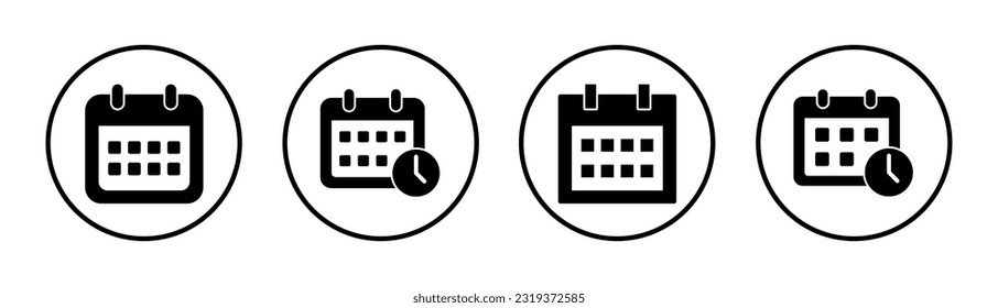 Calendar icon set illustration. Calender sign and symbol. Schedule icon symbol