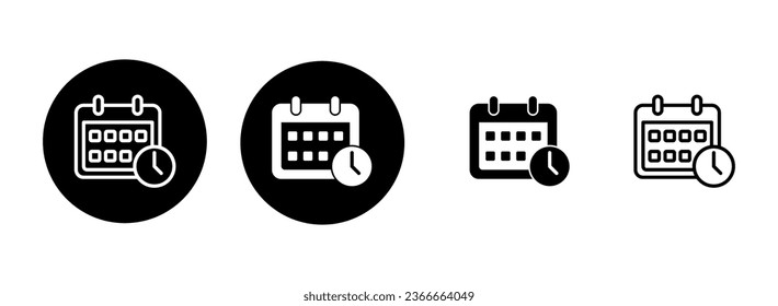Calendar icon set illustration. Calender sign and symbol. Schedule icon symbol