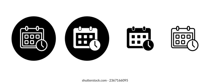 Calendar icon set illustration. Calender sign and symbol. Schedule icon symbol