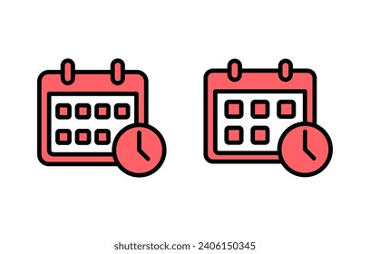 Calendar icon set illustration. Calender sign and symbol. Schedule icon symbol