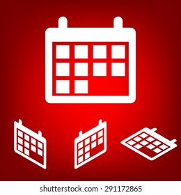 Calendar Icon set. Isometric effect