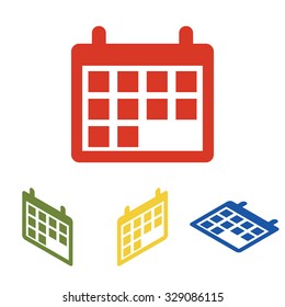 Calendar Icon set. Isometric effect