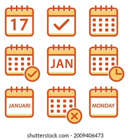 Calendar Icon set. Meeting Deadlines icon. Agenda icon. Appointment schedule icon