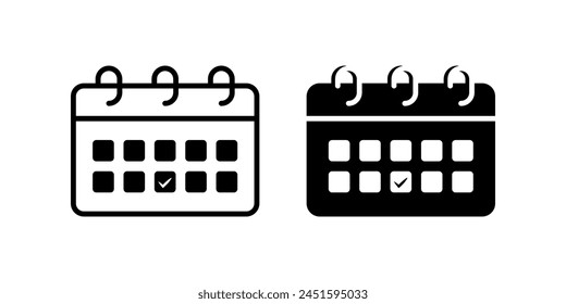 Conjunto de iconos de calendario. para concepto móvil y Diseño web. Ilustración vectorial