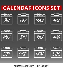Calendar Icon Set / Months / 