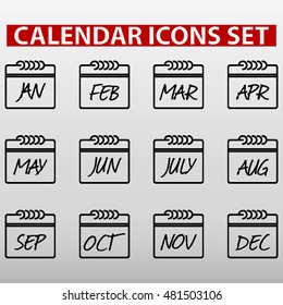 Calendar Icon Set / Months / 