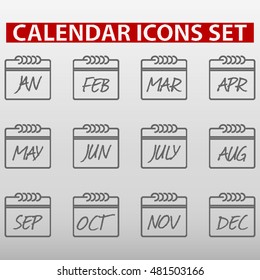 Calendar Icon Set / Months / 
