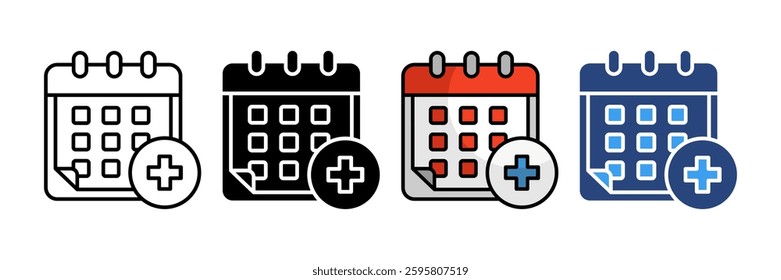 Calendar Icon Set Multiple Style Collection