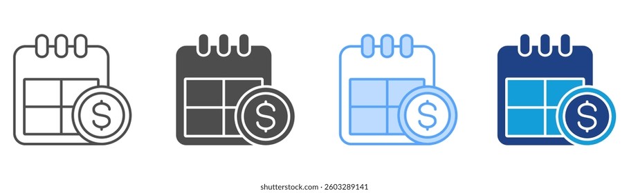 Calendar Icon Set Multiple Style Collection
