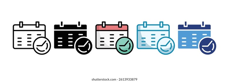 Calendar Icon Set Multiple Style Collection