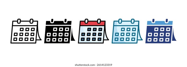 Calendar Icon Set Multiple Style Collection