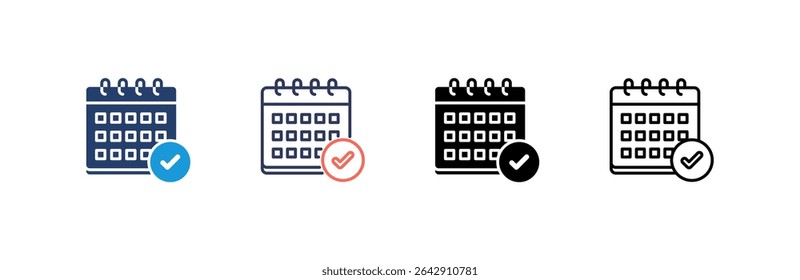 Colección de varios estilos del conjunto de iconos del calendario