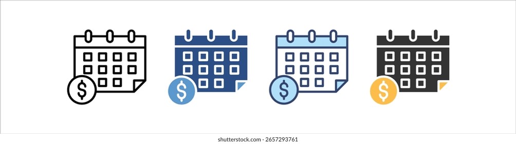 Ícone de Calendário - Definir Coleção de Vários Estilos