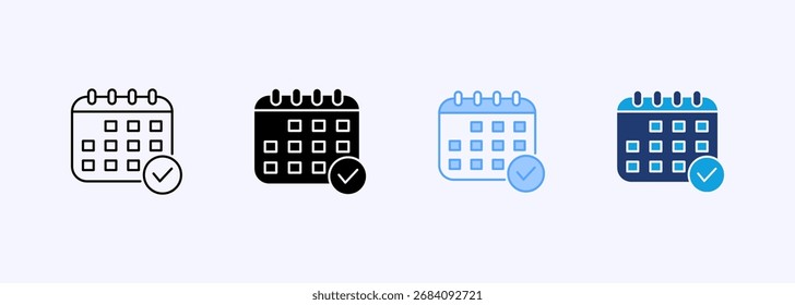 Ícone de Calendário - Definir Coleção de Vários Estilos