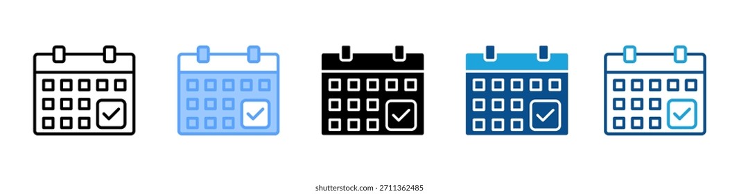Conjunto de iconos de calendario colección de estilos múltiples
