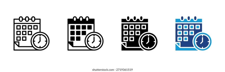Conjunto de iconos de calendario colección de estilos múltiples