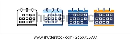Calendar Icon Set Multiple Style Collection