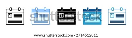 Calendar icon set multiple style collection