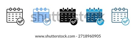 Calendar icon set multiple style collection