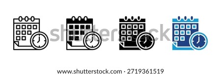 Calendar icon set multiple style collection