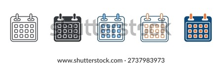 Calendar Icon Set Multiple Style Collection