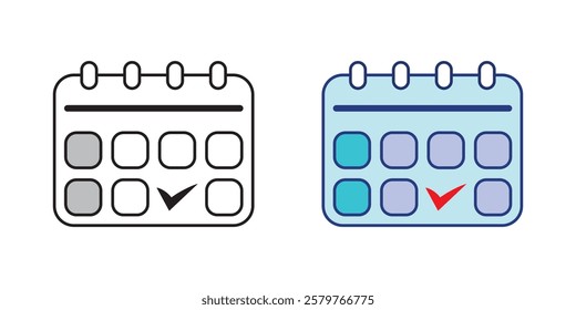 Calendar icon set. Planner. Planning for a month, a year. Date. Logo. Vector. Illustration
