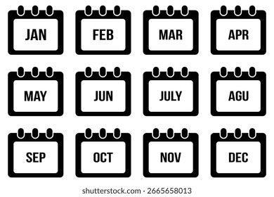 Calendar icon set. Calendar symbol. Calendar and Planner Icons . Time, Star, Add Date, and Event Symbols in Flat Style.
