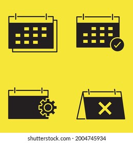 Calendar icon. Calendar set symbol vector elements for infographic web.