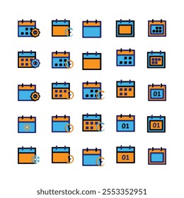calendar icon set. Calendar symbol. calendar vector icon. important times or anniversaries. modern flat design style. vector design template