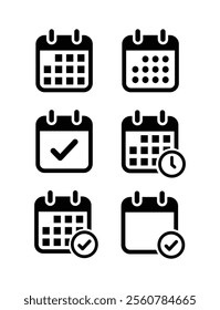 Calendar icon set. Calendar symbol. calendar vector icon. Deadline, calendar notification, reminder organizer.
