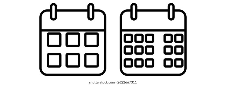 Calendar icon set. Calendar symbol. calendar vector icon