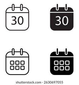 calendar icon set. Calendar symbol. calendar vector icon. simple calendar