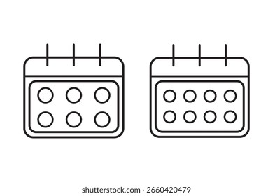 Conjunto de iconos de calendario. Símbolo de calendario. Diseño de variedad de íconos de Vector de calendario. EPS 10	