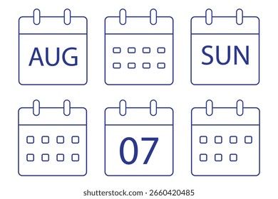 Calendar icon set. Calendar symbol. Calendar vector icon variety design. EPS 10	