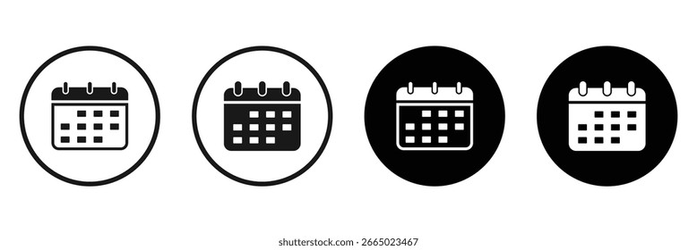 Calendar icon set. Calendar symbol vector icons collection. Calendar icon, calendar line art simple design, perfect for logos and icons