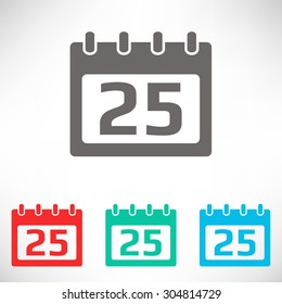 Calendar icon. Set of varicolored icons.