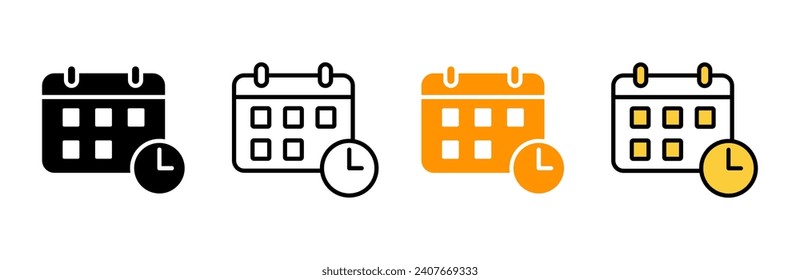 Calendar icon set vector. Calender sign and symbol. Schedule icon symbol