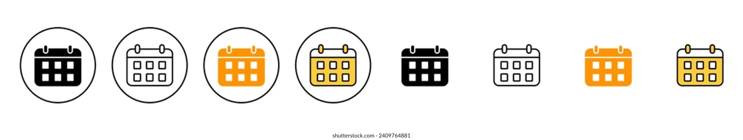 Calendar icon set vector. Calender sign and symbol. Schedule icon symbol
