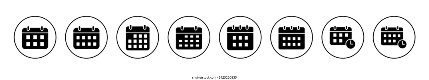 Calendar icon set vector. Calender sign and symbol. Schedule icon symbol