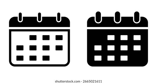Ícone de calendário, ícone de calendário define coleção de vetor, ícone de calendário para seu site, celular, apresentação e design de logotipo.