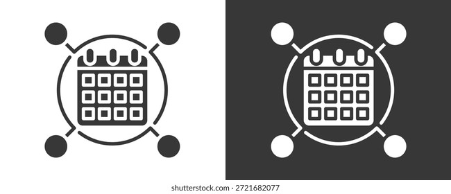 Conjunto De Iconos De Calendario Colección De Vector Aislada En Blanco Y Negro