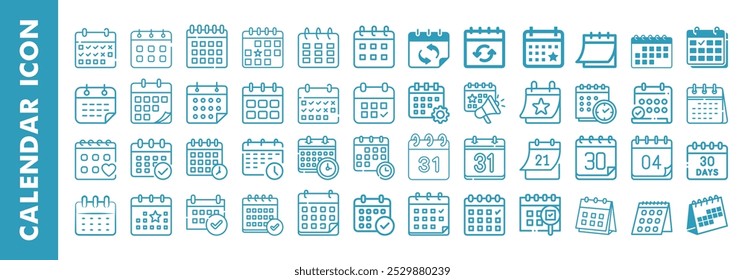 Calendar icon set vector. Date icon set vector