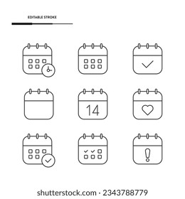Calendar Icon Set Vector Design.