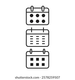 Calendar Icon Set Vector Design.