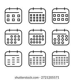Ícone De Calendário Define O Design Do Vetor.