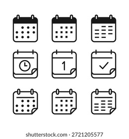Calendar Icon Set Diseño de Vector.